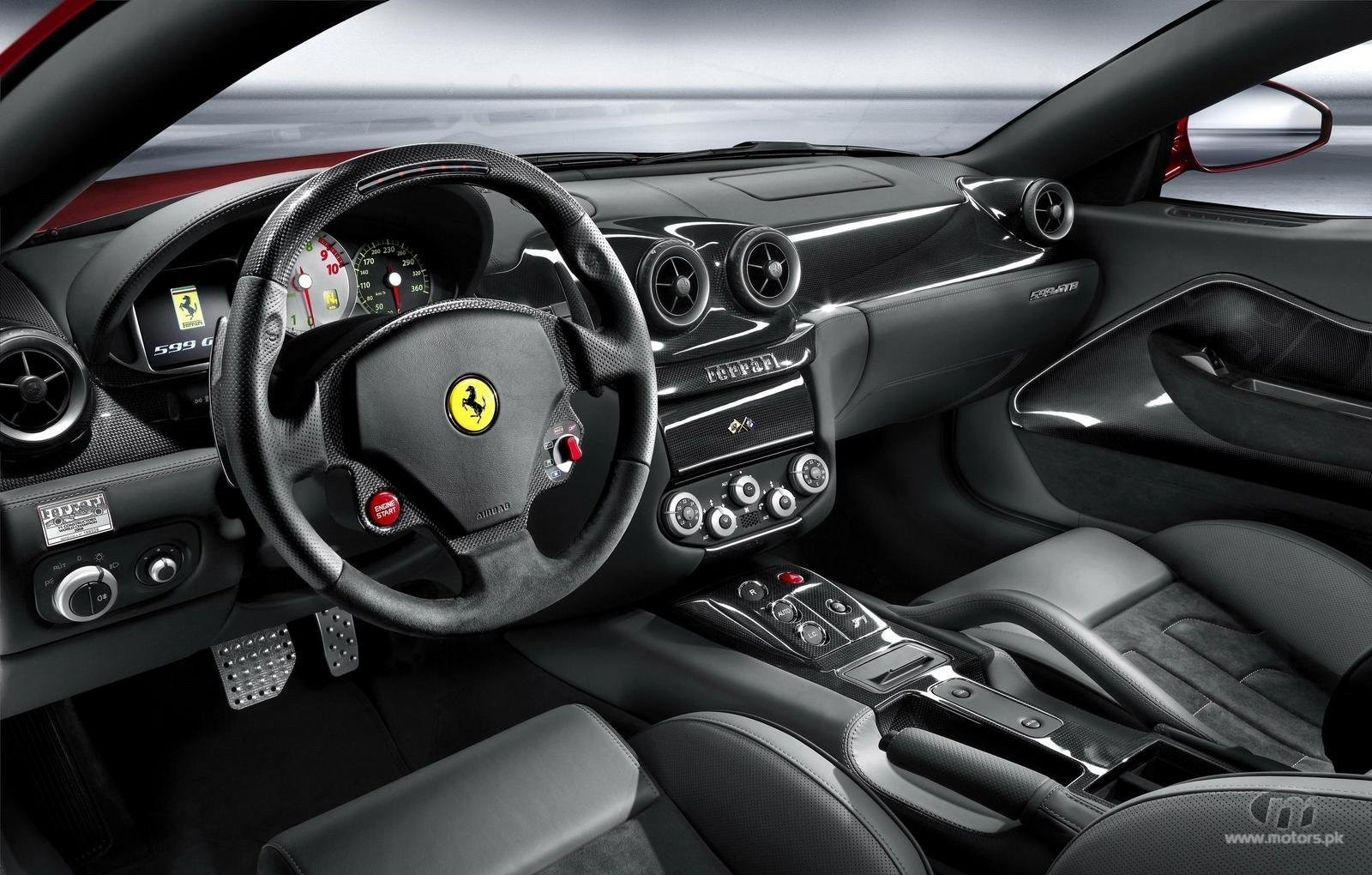 ferrari 599gtb red sports car interior